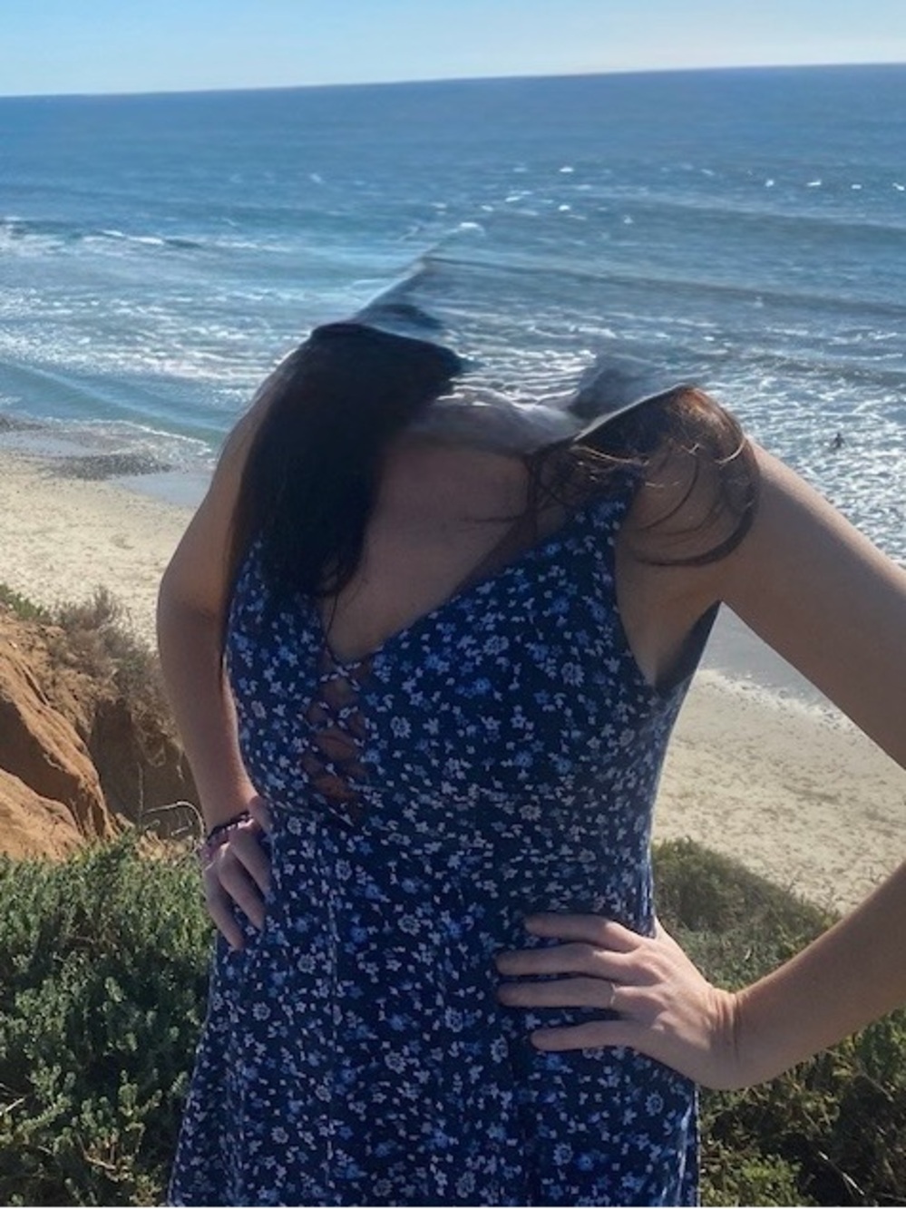 Lulus blue floral dress